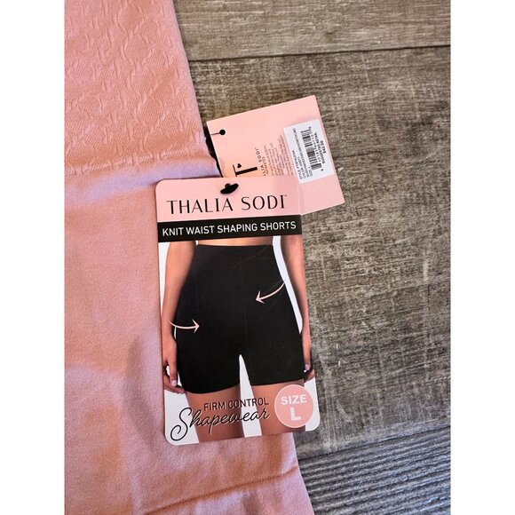Thalia Sodi Knit Waist Shaping Shorts Firm Control Shapewear Size L Pink - Picture 2 of 8
